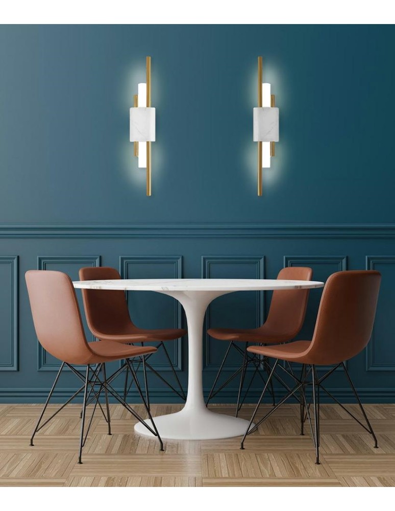 MOOSEE lampa ścienna EVANS biała / złota (MSE010100282)