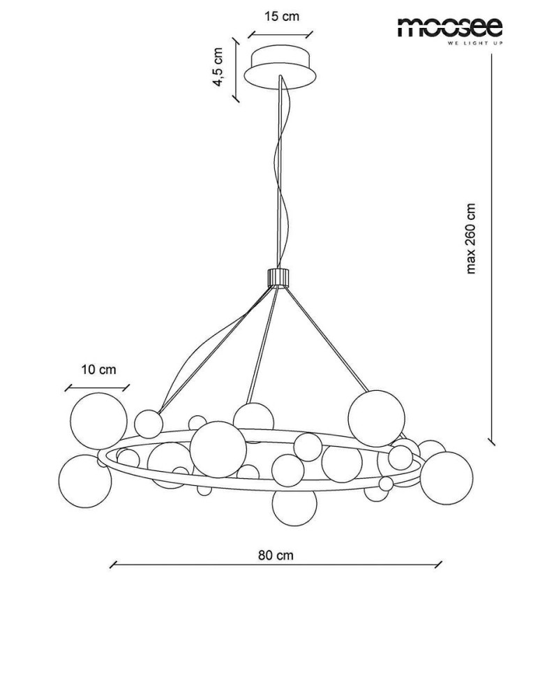 Moosee MOOSEE lampa wisząca VALENTINO M - złota (MSE010100137)