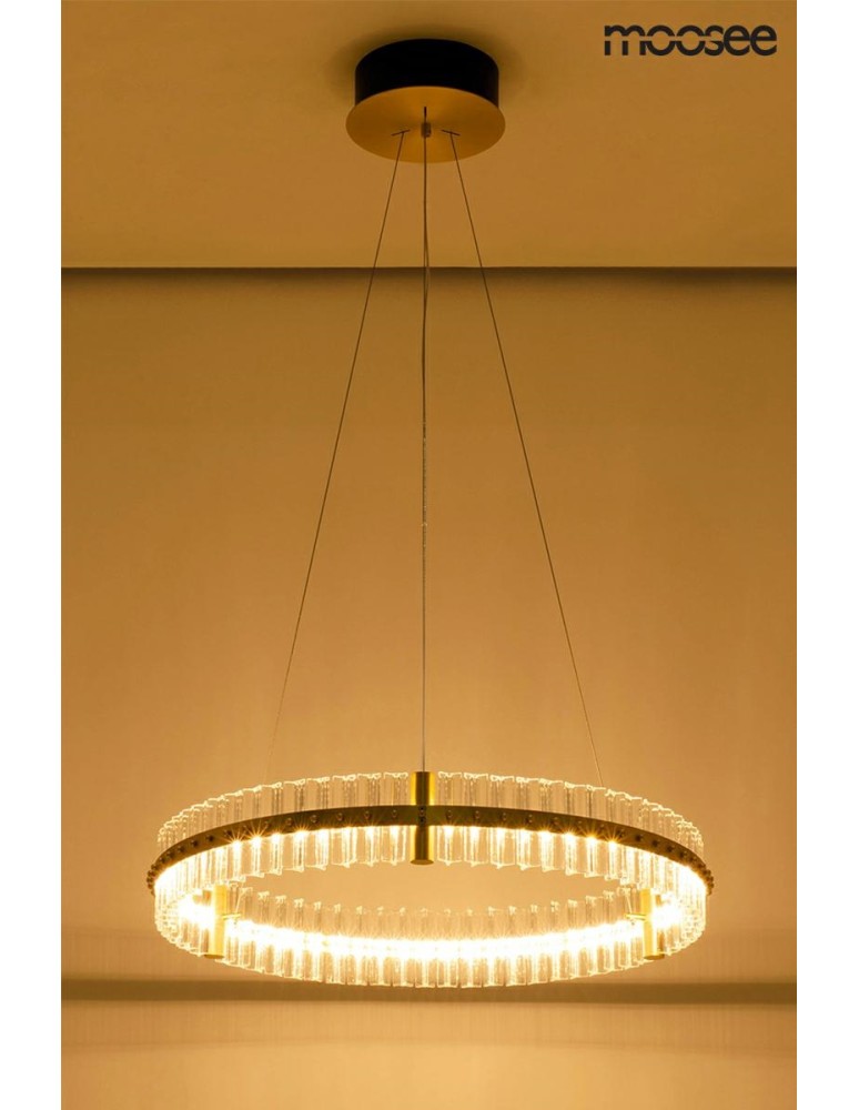 Moosee MOOSEE lampa wisząca SATURNUS 70 złota - LED, kryształ, stal szczotkowana (MSE010100167) Moosee MOOSEE lampa wisząca SATURNUS 70 złota - LED, kryształ, stal szczotkowana (MSE010100167)