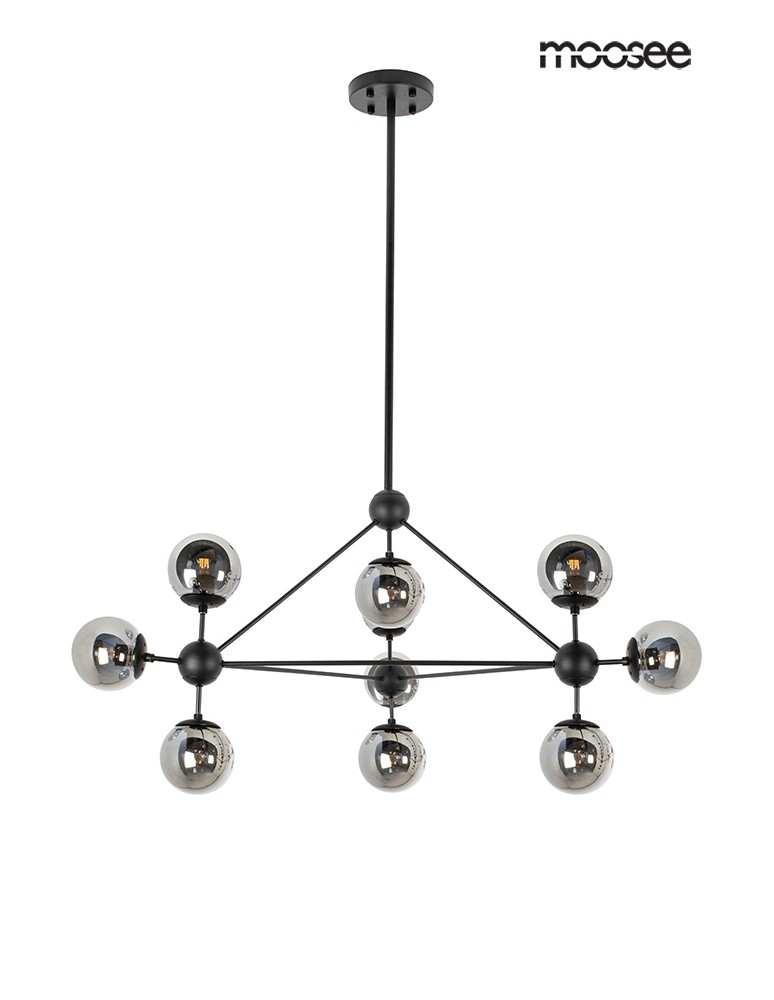 Moosee MOOSEE lampa wisząca ASTRIFERO 10 czarna / bursztynowa (MSE010100181)