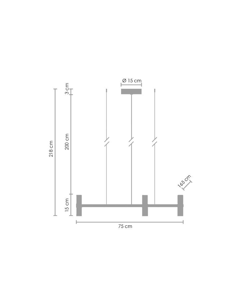 Step into Design Lampa wisząca CANDLES-10 czarna 165cm