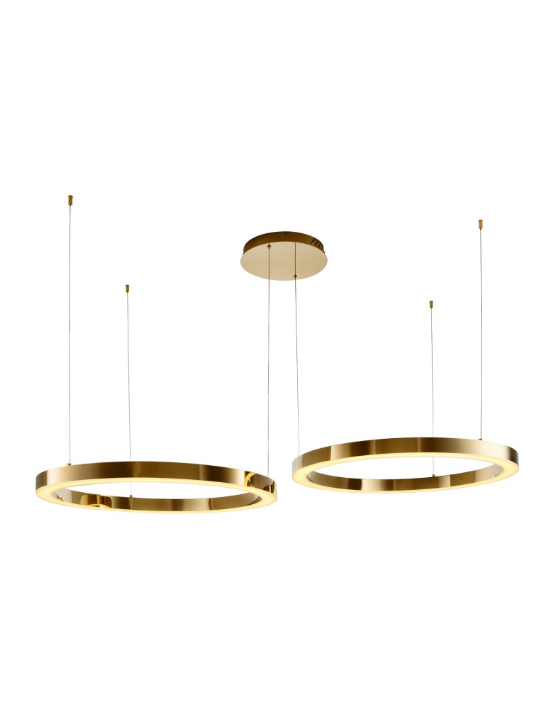 Step into Design Lampa wisząca CIRCLE 80+80 LED złoty połysk na 1 podsufitce
