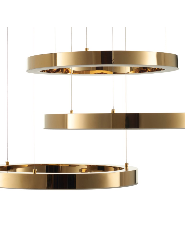 Step into Design Lampa wisząca CIRCLE 60+60+60 LED złoty połysk na 1 podsufitce Step into Design Lampa wisząca CIRCLE 60+60+60 LED złoty połysk na 1 podsufitce