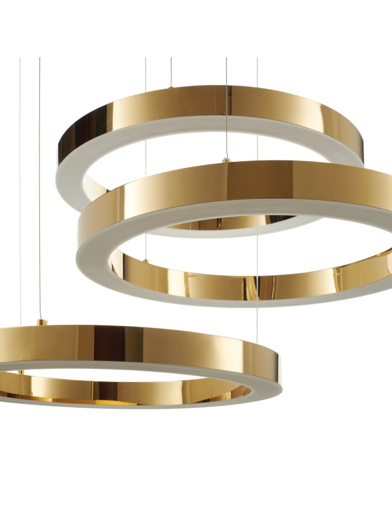 Step into Design Lampa wisząca CIRCLE 60+60+60 LED złoty połysk na 1 podsufitce Step into Design Lampa wisząca CIRCLE 60+60+60 LED złoty połysk na 1 podsufitce
