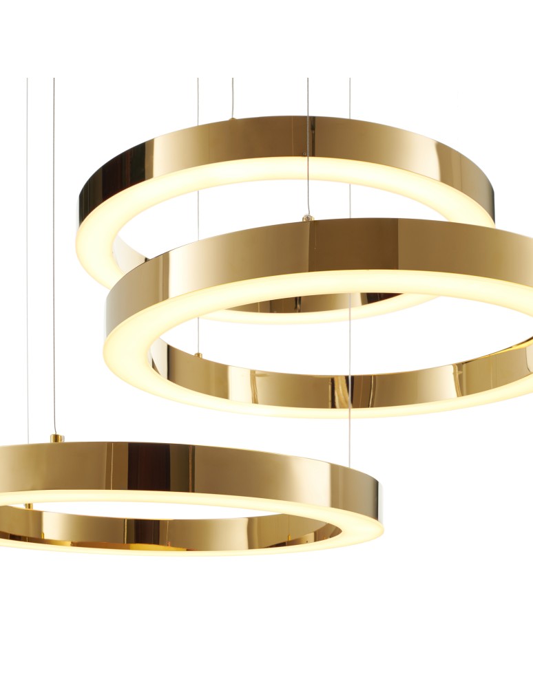 Step into Design Lampa wisząca CIRCLE 60+60+60 LED złoty połysk na 1 podsufitce Step into Design Lampa wisząca CIRCLE 60+60+60 LED złoty połysk na 1 podsufitce
