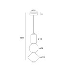 Lampy wiszące geometryczne - Maxlight Akiko LED 23W 3000K Lampa Wisząca Czarny P0468 - produkt 8