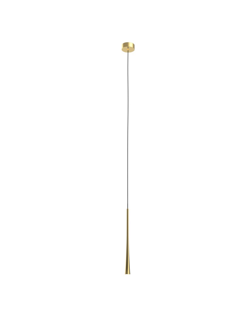Lampy wiszące rurki - Maxlight Coffee Gold 7W Lampa Wisząca Mała Złoto Szczotkowane P0484 - produkt kolory-swiatla.pl 1