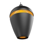Lampy wiszące małe - Maxlight Cometshine LED 8W 480lm 3000K Lampa Wisząca Czarny/Złoty P0471 - product 4