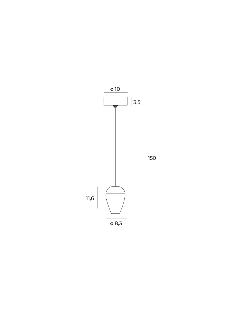Maxlight Cometshine LED 8W 480lm 3000K Lampa Wisząca Czarny/Złoty P0471