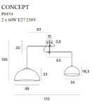 Lampy wiszące druciane - Maxlight Lampa Wisząca Concept Złota P0454 - product 3