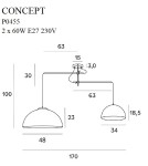 Lampy wiszące druciane - Maxlight Lampa Wisząca Concept Czarna P0455 - product 4