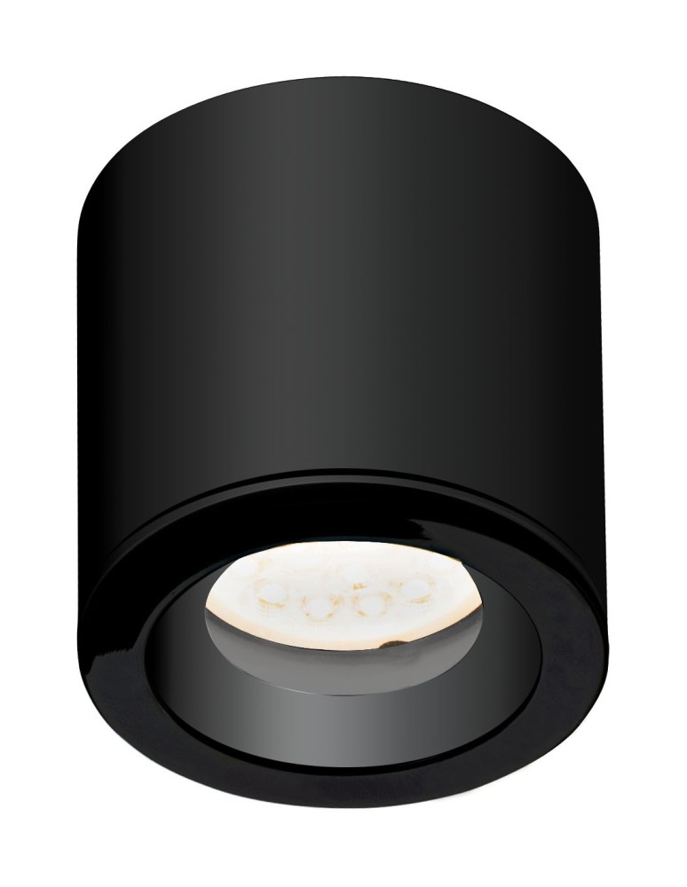 Lampy sufitowe łazienkowe - Maxlight Lampa Sufitowa Form Czarna GU10 IP65 C0216 - produkt kolory-swiatla.pl 1