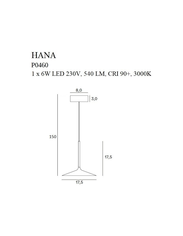 Maxlight Lampa Wisząca Hana Złota P0460