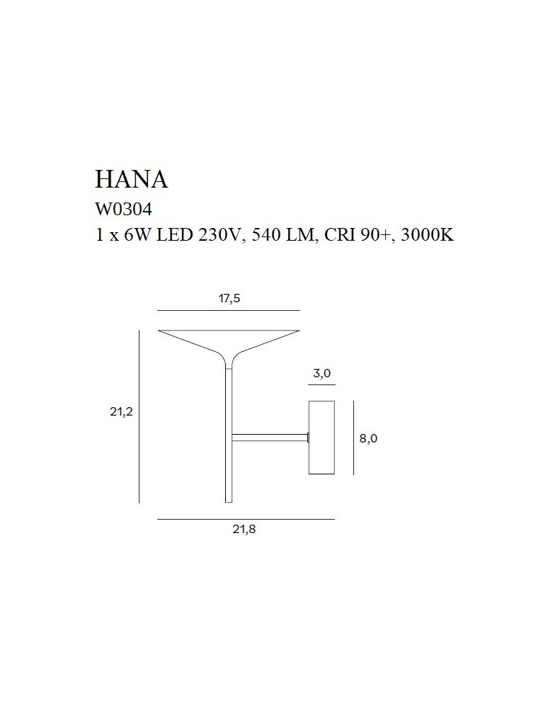Maxlight Kinkiet Hana Złoty W0304