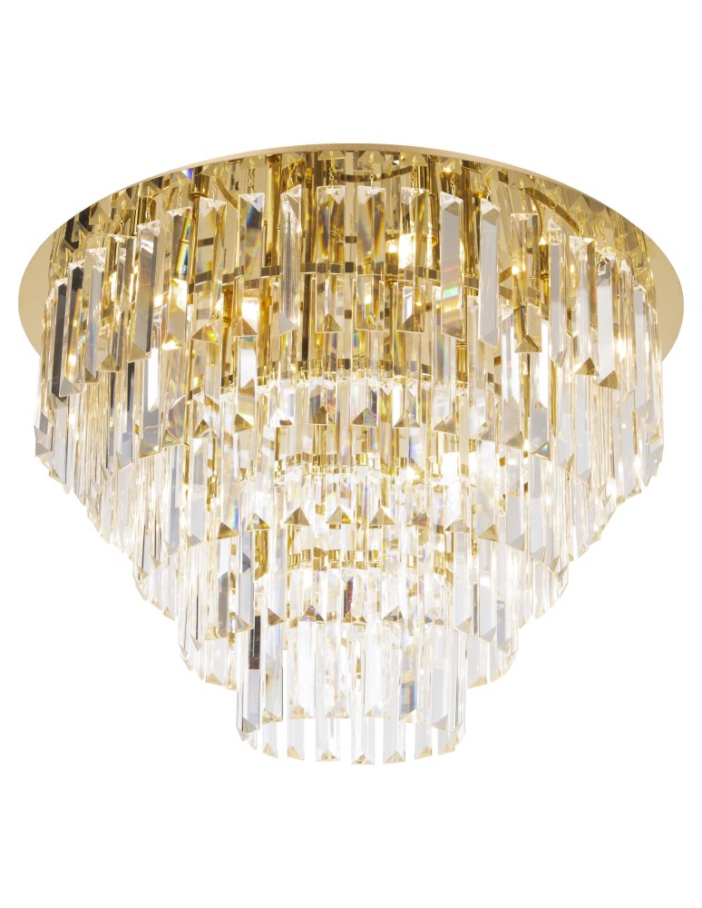 Lampy sufitowe z kryształami - Maxlight Plafon Monaco Złoty Ø 80 cm C0224 - produkt kolory-swiatla.pl 1