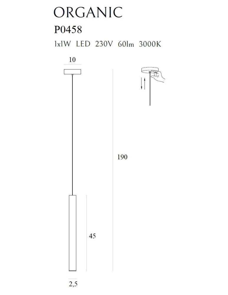 Maxlight Lampa Wisząca Organic I Złoto Szczotkowane P0459