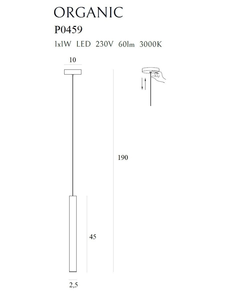 Lampy wiszące rurki - Maxlight Lampa Wisząca Organic I Miedź Szczotkowana P0458 - product kolory-swiatla.pl 4
