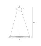 Lampy wiszące okręgi - Maxlight Lampa Wisząca Queen Ø 70 cm Złoto Szczotkowane P0494 - product 4