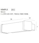 Kinkiety łazienkowe - Maxlight Kinkiet Simple IP44 10W W0144 - product 3
