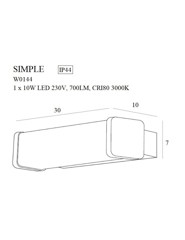 Kinkiety łazienkowe - Maxlight Kinkiet Simple IP44 10W W0144 - product kolory-swiatla.pl 3