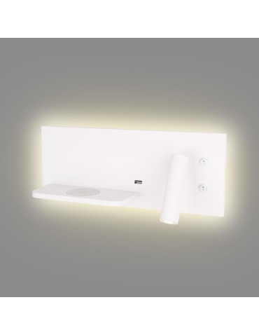 Maxlight Kinkiet Superior z Gniazdem USB i Ładowarką Indukcyjną Biały W0291L - produkt 2