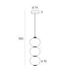 Lampy wiszące designerskie - Maxlight Tama LED 23W 3000K Lampa Wisząca Potrójna Czarna P0470 - produkt 6