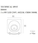 Lampy podtynkowe LED - Maxlight Oprawa Wpustowa Technical Spot 8W H0068 - product 3