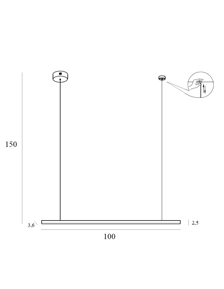 Maxlight Lampa Wisząca Trio 1 Złoto Szczotkowane P0475D