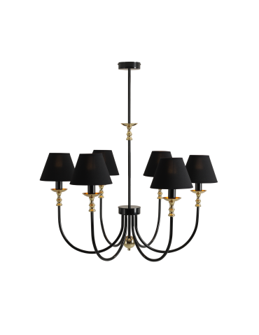 Aldex Żyrandol Roma 6 Czarny 6 x max 10W LED (1118K1)