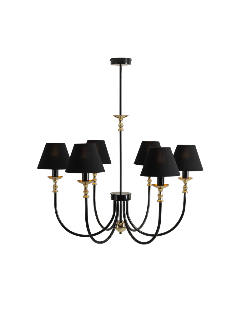 Aldex Żyrandol Roma 6 Czarny 6 x max 10W LED (1118K1)