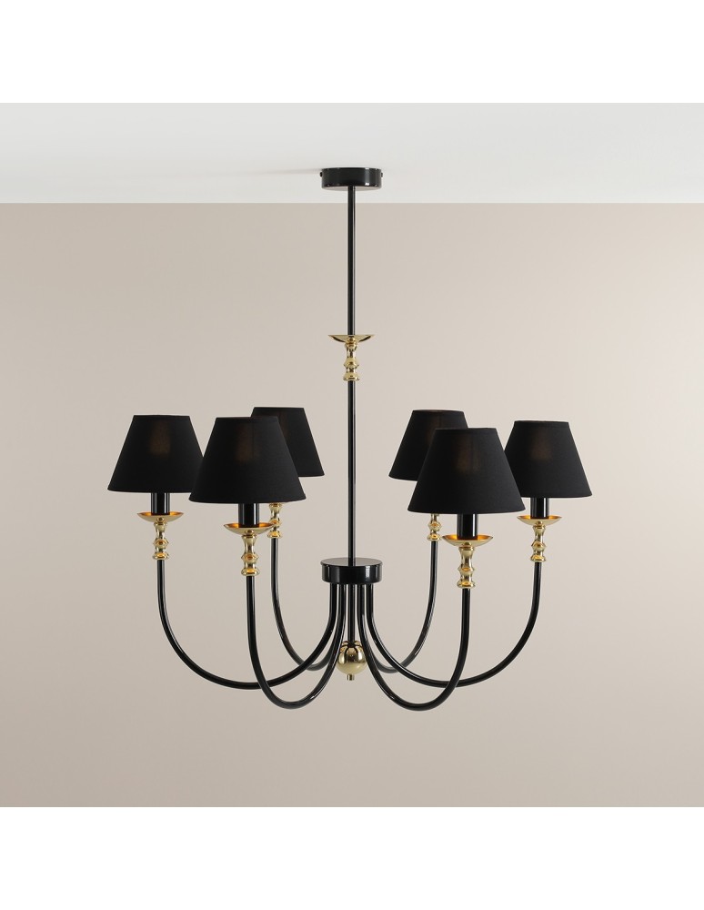 Aldex Żyrandol Roma 6 Czarny 6 x max 10W LED (1118K1)