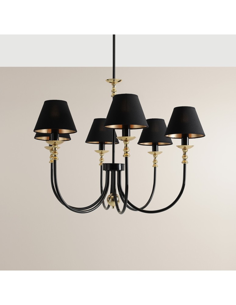 Aldex Żyrandol Roma 6 Czarny 6 x max 10W LED (1118K1)