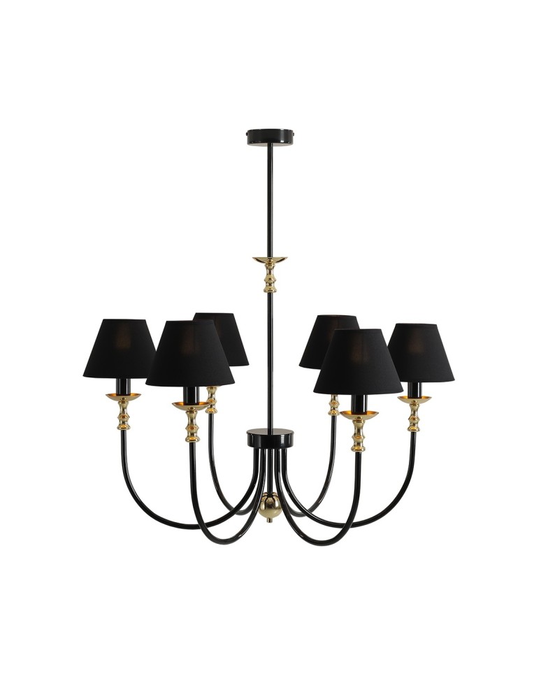 Aldex Żyrandol Roma 6 Czarny 6 x max 10W LED (1118K1)