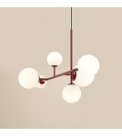 Lampy wiszące czerwone - Aldex Lampa Wisząca Dione 6 Red Wine 4 x max 10W LED / 2 x max 15W LED (1092K15) - product 1