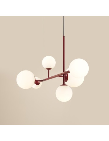 Aldex Lampa Wisząca Dione 6 Red Wine 4 x max 10W LED / 2 x max 15W LED (1092K15)