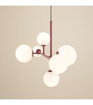 Lampy wiszące czerwone - Aldex Lampa Wisząca Dione 6 Red Wine 4 x max 10W LED / 2 x max 15W LED (1092K15) - product 2