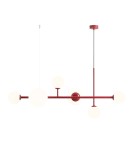 Lampy wiszące czerwone - Aldex Lampa Wisząca Dione 6 Red Wine 4 x max 10W LED / 2 x max 15W LED (1092K15) - product 6