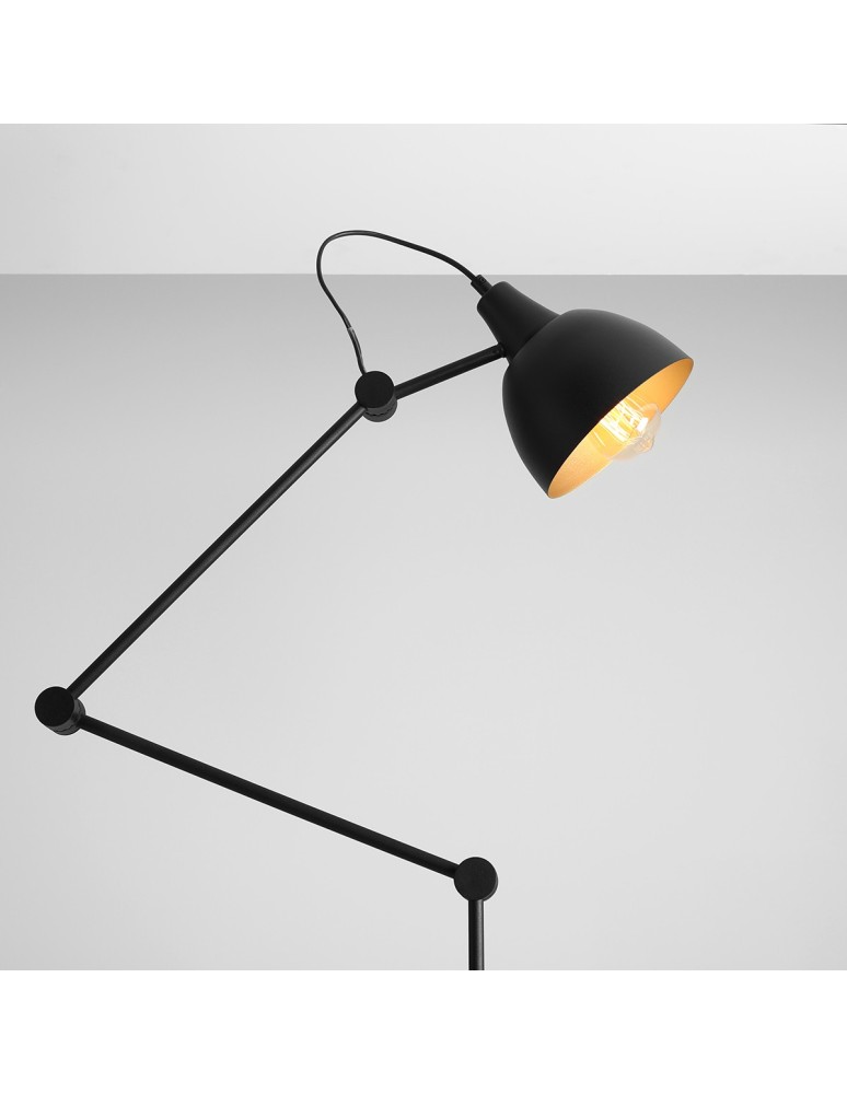 Aldex Lampa Stojąca Aida Czarny (Złoty Środek Klosza) 1 x max 15W LED (843A)