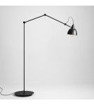 Lampy podłogowe łamane - Aldex Lampa Stojąca Aida Czarny (Złoty Środek Klosza) 1 x max 15W LED (843A) - product 1