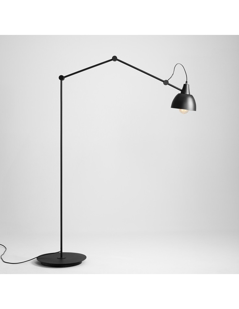 Aldex Lampa Stojąca Aida Czarny (Złoty Środek Klosza) 1 x max 15W LED (843A)