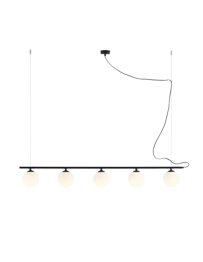 Aldex Lampa Wiszącą Beryl Glass 5 Czarny 5 x max 10W LED (1006F1)