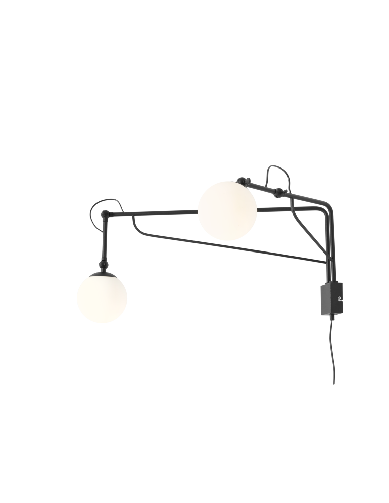 Aldex Kinkiet Soho Glass 2 Czarny 2 x max 10W LED (1105D1) Aldex Kinkiet Soho Glass 2 Czarny 2 x max 10W LED (1105D1)