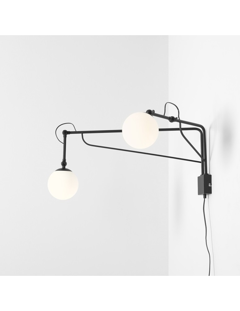 Aldex Kinkiet Soho Glass 2 Czarny 2 x max 10W LED (1105D1) Aldex Kinkiet Soho Glass 2 Czarny 2 x max 10W LED (1105D1)