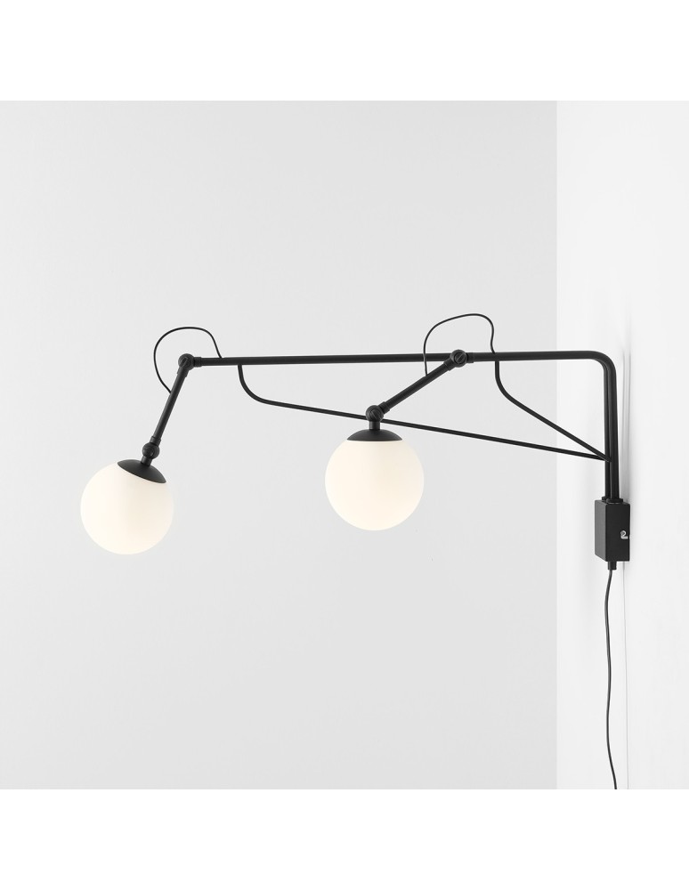 Aldex Kinkiet Soho Glass 2 Czarny 2 x max 10W LED (1105D1) Aldex Kinkiet Soho Glass 2 Czarny 2 x max 10W LED (1105D1)