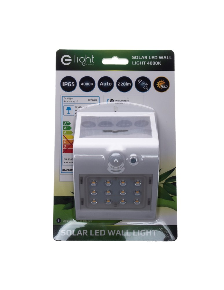Eko-Light Lampka Solarna Butterfly Biała 1,5W EKO8817
