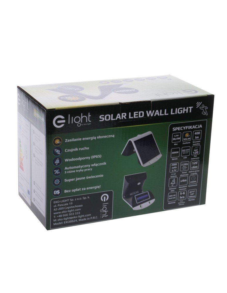 Eko-Light Lampka Solarna Butterfly Biała 3,2W EKO8824