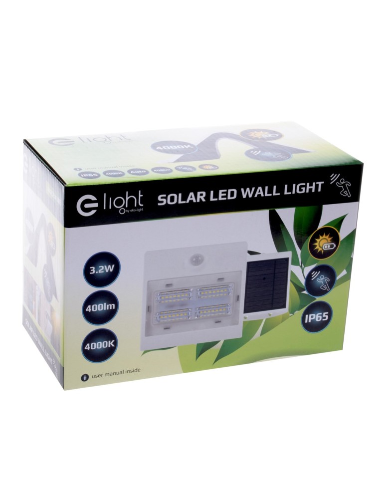 Eko-Light Lampka Solarna Butterfly Biała 3,2W EKO8824