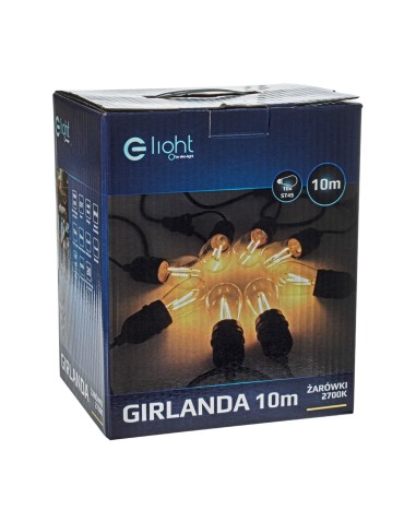 Eko-Light GIRLANDA 10 METRÓW Z ZARÓWKĄ FILAMENTOWĄ 10x1,5W EKO6925 - produkt 2