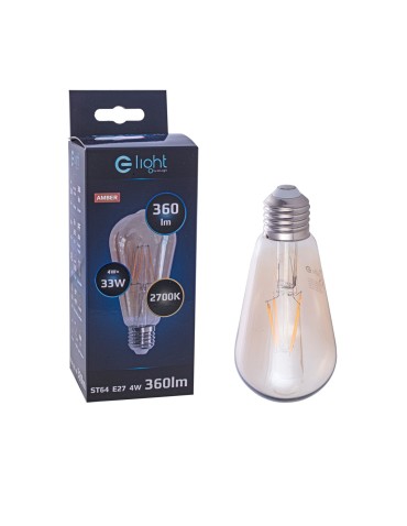 Eko-Light Żarówka Dekoracyjna 4W ST64 E27 Amber EKZA3621 - produkt 2