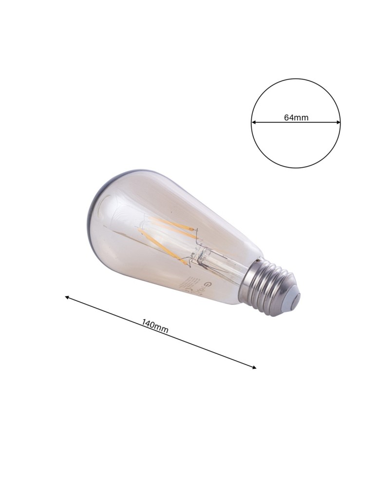 Eko-Light Żarówka Dekoracyjna 4W ST64 E27 Amber EKZA3621 Eko-Light Żarówka Dekoracyjna 4W ST64 E27 Amber EKZA3621